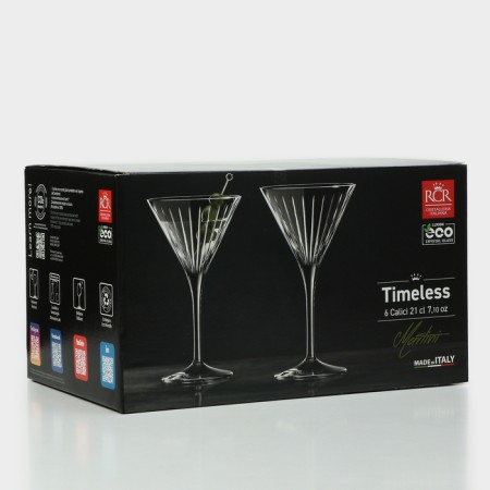 Set of glasses for martini RCR Timeless, 210 ml, crystal glass, 6 pcs-7