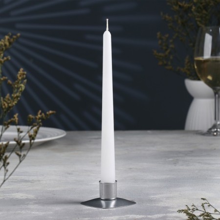 Square Square Metal for one candle, 7x3 cm, silver