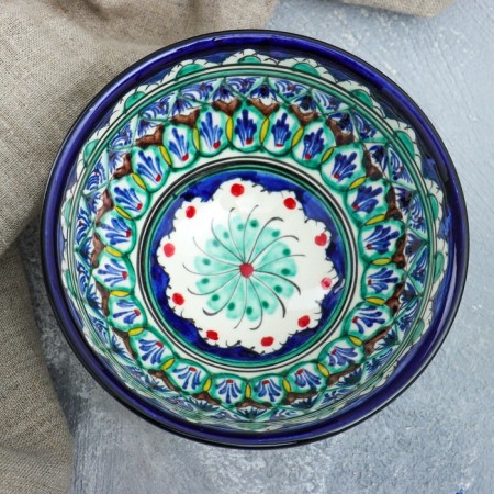 Rishtan ceramics "Patterns" 15 cm, small, mix-3