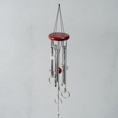 Wind Music Metal "Rings with butterflies" 5 tubes 68 cm-1