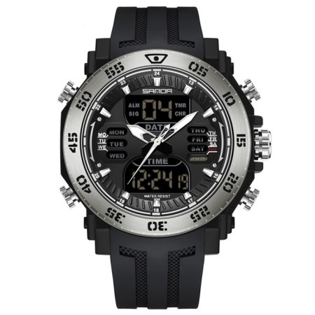 Electronic watch watches, D-5.3, alarm clock, calendar subvite, silicone strap, black