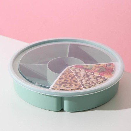 Menzhitsa with a lid, 5 sections, pistachio color-4