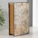 Broke-book wood, leatherette "feather and inkwell" embossing, under metal 16.5x11.2x5 cm