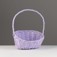 Wicker basket, 26x21x8x13x32 cm, lilac, willow