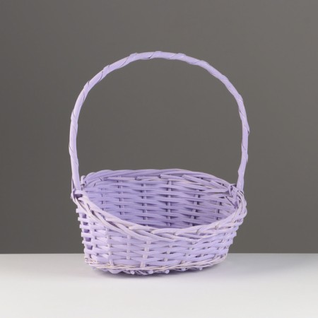 Wicker basket, 26x21x8x13x32 cm, lilac, willow