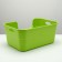 The toilet open with a side entrance with a scoop and a filter, 50 x 35 x 24 cm, green