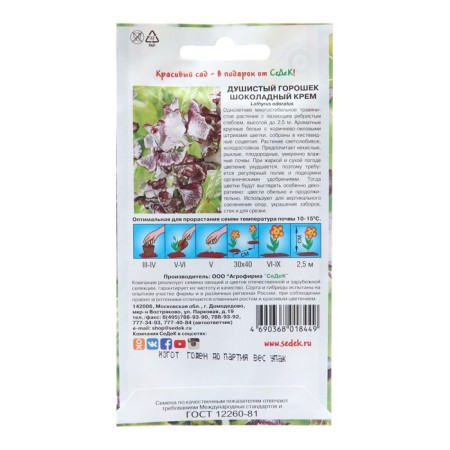Flower seeds fragrant peas "chocolate cream", 0.5 g-1