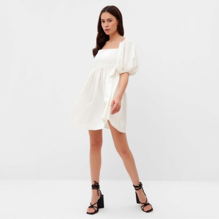Women's dress with voluminous sleeves MIST Summer Time, White, p. 48-6