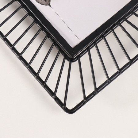 Photo frame metal in 1 photo 10x15 cm "Sun" black 18x23.7 cm-2
