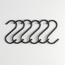 A set of hooks for railing deeds, d = 2.2 cm, 7 cm, 6 pcs, black color