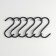 A set of hooks for railing deeds, d = 2.2 cm, 7 cm, 6 pcs, black color
