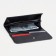 Women's wallet on the button, black color