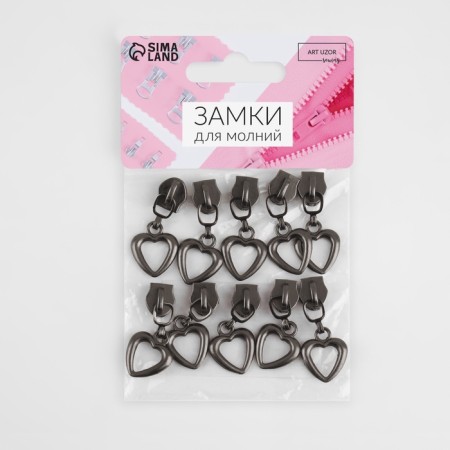 Galanterery castle for lightning "Spiral", No. 5, decorative, 10 pcs, black nickel color-2