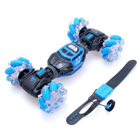 Hyper Skidding car with gesture control, light, scale 1:16, blue color.-8