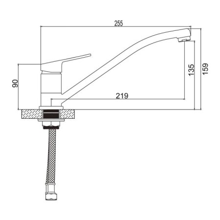 Accoona A84150 kitchen mixer, one -leaf, with a nut, chrome-3