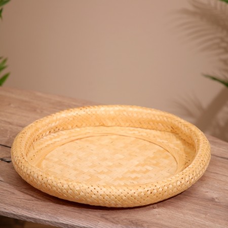 Black plate, from bamboo 40x40x6 cm-1