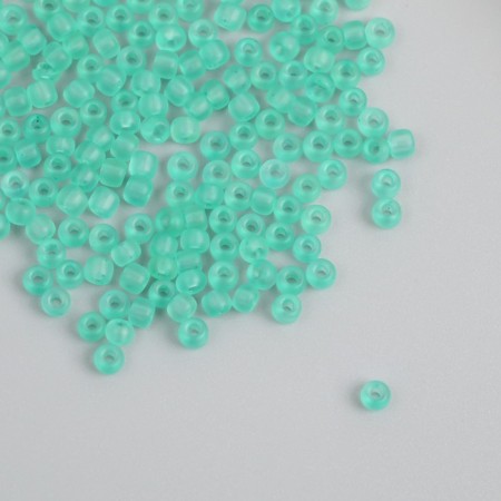 Glass 8/0 "Matte translucent. Emerald tear" 10 g-1