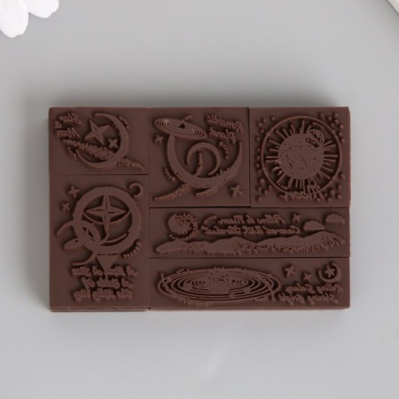 Printing wood, rubber "Moon" set 6 pcs 9.6x6.6x1.6 cm-2