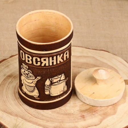 Tueyes "Homka" for oatmeal, 18 cm, d = 10 cm, 1 l, birch bark-3