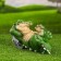Garden figure "Crocodile at the stone" 16x29cm