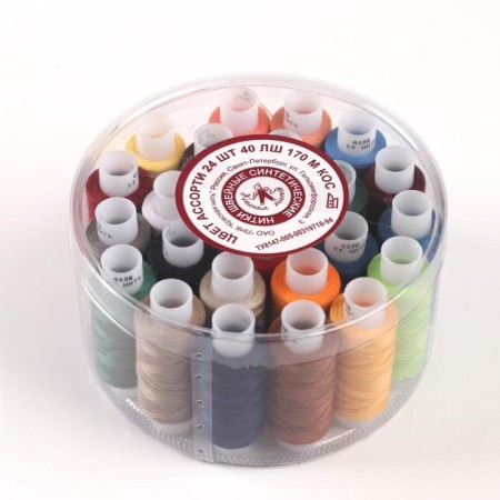 Set of threads 40lsh, 170 m, 24 pcs, colorful color-1