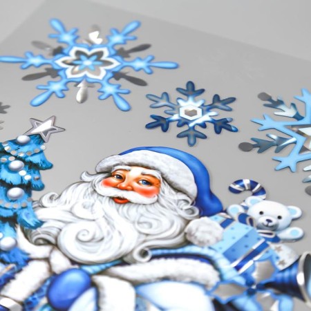 Room Decor holograms "Santa Claus with Christmas tree" 24x41 cm-1