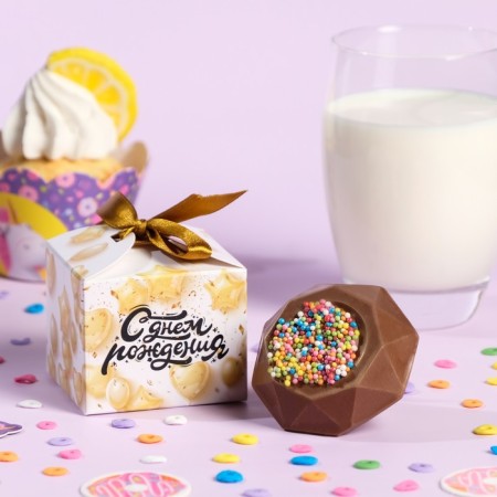 Chocolate bomb "Happy Birthday", milk chocolate, 38 g