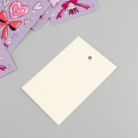 Cardboard "Love", lilac, set of 10 pcs (5 types) 4x6 cm-3