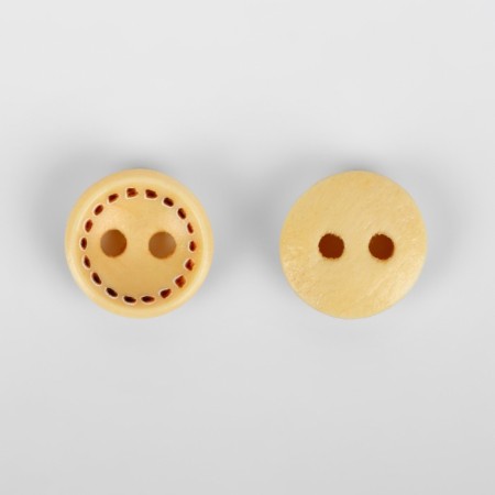A set of wooden buttons "Circle", 2 punctures, d = 10 mm, 10 pcs, the color is light-beam-1