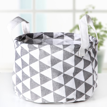 Storage basket with handles "Geometry", 20 × 20 × 17 cm, color gray color