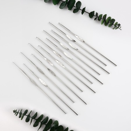 Knitting hook set, d = 0.6-6.5 mm, 12.5/15 cm, 22 pcs, color mix-8