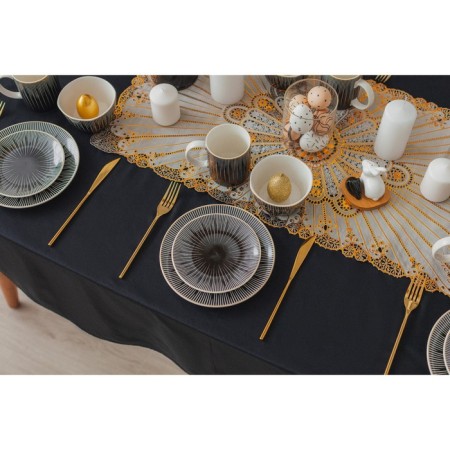 Openwork napkin for the table "Rays", 84 × 40 cm, PVC, gold color-5