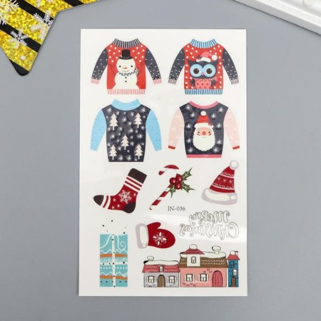 Tattoo on the body luminous "New Year's sweater" 12x7.5 cm
