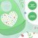 Silicone bib “heart”, green color