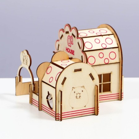 Complex-site for rodents, 14 x 13 x 10.5 cm, plywood-4