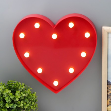 Nightlight "Big Heart" LED from batteries 2haa white 20x4x28 cm Risalux-1