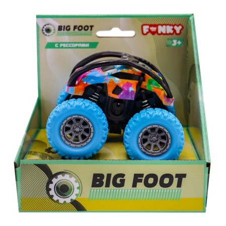 Friction Funky Toys Flooding Machine, with print and blue wheels, 4x4-1