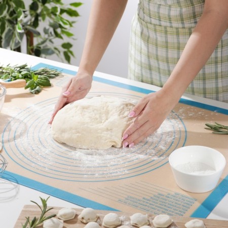Reinforced rug with marking, silicone, 71 × 50.5 cm, blue color-5