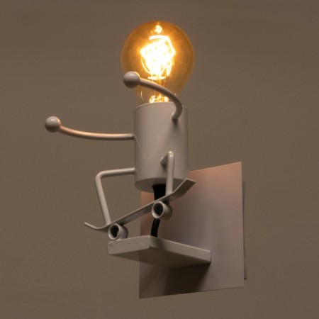 Sconces "man" E27 40W white 14x14x17 cm-3
