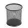 A glass for writing accessories, round, metal, black