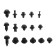 Clips and fasteners, 16 types, set 625 pcs