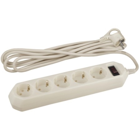 Network filter USF-5S-3M-I ERA with basic protection with a ground with a switch of 5 outlets 3M 10A ivory