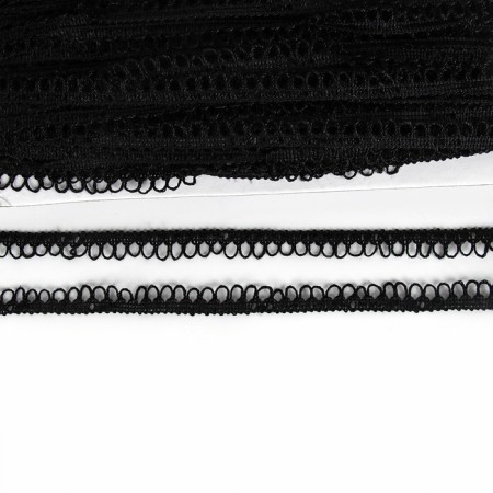 Black braid with festons 1.1 cm, 50 m-2