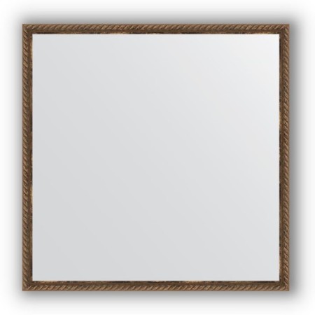 Mirror in the baguette frame - twisted bronze 26 mm, 68 x 68 cm, evoForm