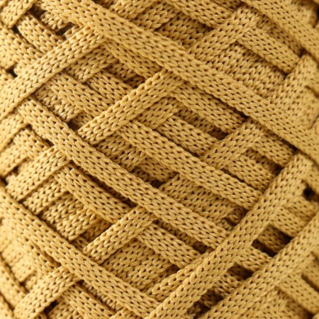 Knitting cord 100% polyester, width 3 mm 100m (gold)-2