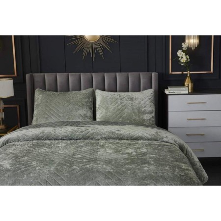 A set with a blanket "Fernand", size 240x260 cm, 50x70 cm - 2 pcs, emerald color-7