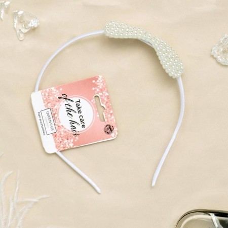 Hair rin "Blanche" bow, 0.5 cm, white-1