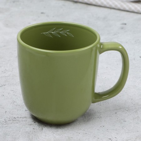 Ceramic olive mug, 450 ml, green color-1
