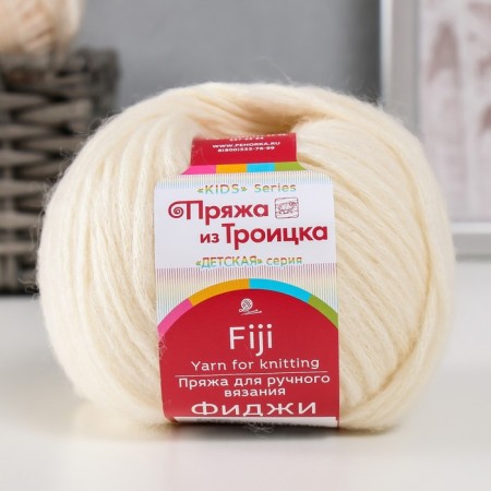 Yarn "Fiji" 20% Merinos. wool, 60% cotton, 20% acrylic 95m/50g (01, white)