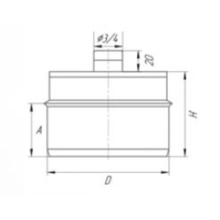 A stupe of condensate flow, D 150 mm, stainless steel 0.5 mm, fitting 3/4 ", internal-1